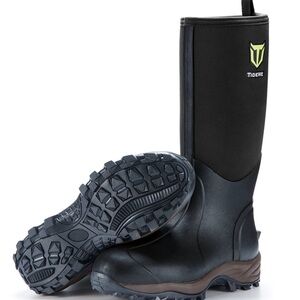 TideWe Men's Black and Brown Waterproof Work Boots Size 10